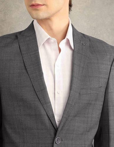 Arrow Men's Wool Business Suit Pants Set (ARAJSU5548_Dark Grey