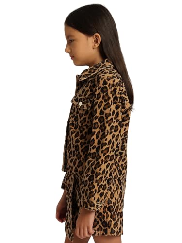 VERO MODA Girl's Animal Regular Fit Brown Shirt