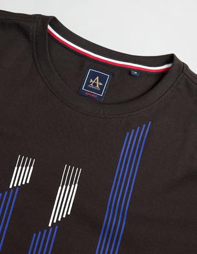 Arrow Sport Mens Brown Graphic Crew Neck Short Sleeve Men's T-Shirts & Polos (ASAEOTS5119_Brown_XL)