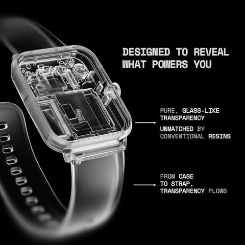 Fire-Boltt Ninja Phantom Smart Watch 1.83” Display, Transparent Clear Body Design, Bluetooth Calling, 120+ Sports Modes, Voice Assistant, AI Outfit Watch Face Smartwatch for Men & Women Stealth Navy