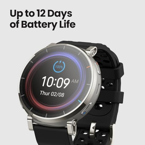 Amazfit Active 3 Premium GPS Running Smart Watch,1.32" AMOLED Sapphire Display,12-Day Battery,4GB Storage,Offline Maps,170+ Workout Modes,5 ATM,Heart Rate & Fitness Tracker,Android & iOS, Aero White