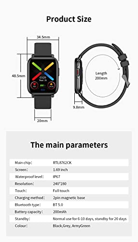 French Connection (Color: Stealth Black with Large Display, SPO2 Monitor, Call & Notification Alert, Sport Modes, Metal Body, Multiple Watch Faces, FC Ace F7-A