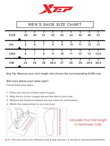 XTEP Skateboarding Shoes for Men's| Durable Grip Sole with Cushioned Comfort | Stylish Streetwear Sneakers for Skaters