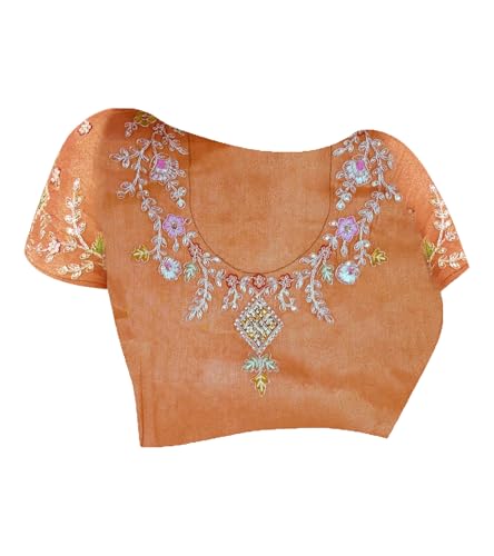 Laxmipati Kessar Bhog Silk Floral Embroidered Saree in Orange Color_N-2948