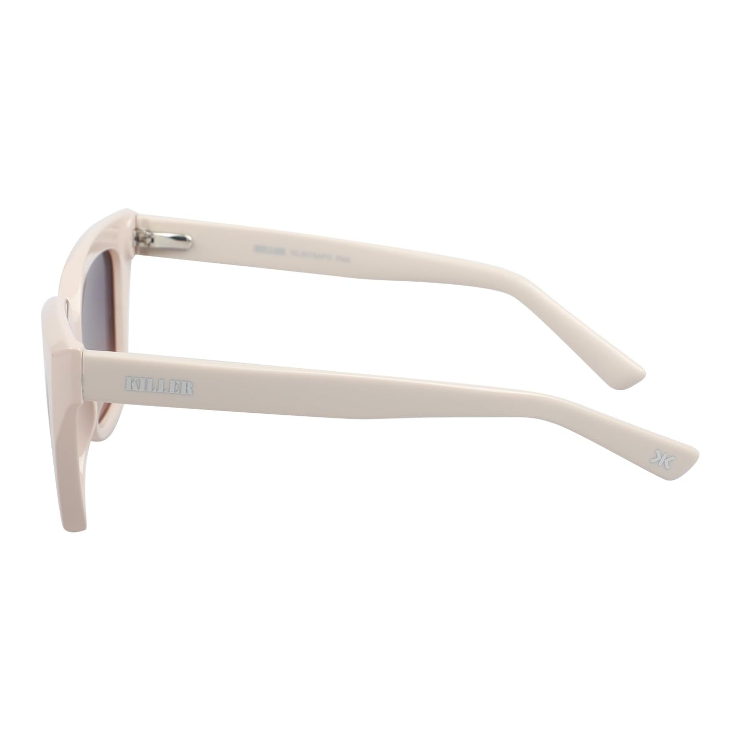 KILLER Women's Sunglass, Cat-Eye Shaped Acetate Frame Polarized Lens Sunglasses Case For Women, Girls, Gradient Lens Sunglasses, Frame Color - Beige, Lens - Grey