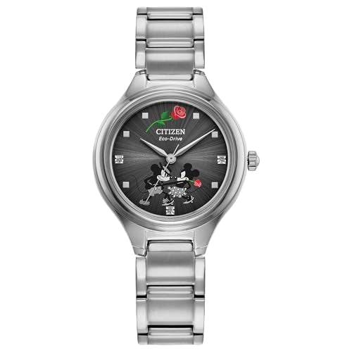 CITIZEN Ladies' Eco-Drive Mickey & Minnie 29.2mm Stainless Steel FE2101-58W