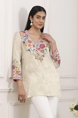 Biba Women Beige Cotton Straight Shirt_40