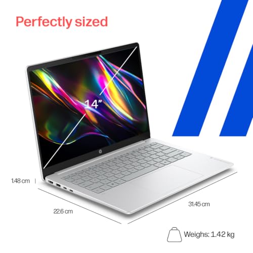 HP Omnibook 3, Snapdragon X Processor 45 Tops (8GB LPDDR5x,512GB SSD) 2K WUXGA, 14''/35.6cm, Win 11, M365*Office 24,Silver,1.42kg, hz0056QU, Lighter mini Charger, FHD IR Camera, Next Gen AI Laptop