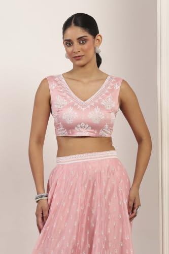 Rangriti Polyester Printed Kalidar Festive Top With Skirt And Dupatta