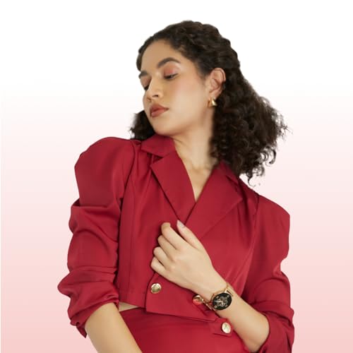 Noise Diva (Smartchoice) Smartwatch for Women with Diamond Cut Dial, Glossy Metallic Finish, AMOLED Display, New Metal Straps, 100+ Watch Faces, Female Cycle Tracker Smart Watch for Women (Rose Panel)
