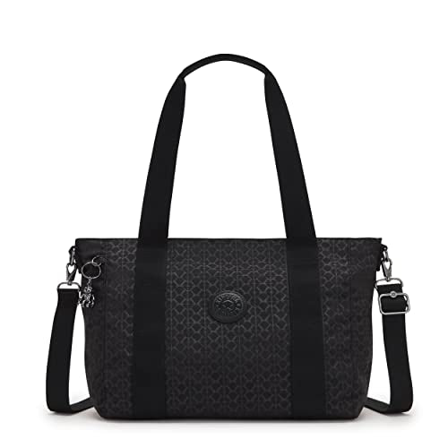 Kipling Asseni Small Tote Bag, Signature Emb, 15.75''L x 11''H x 5.5''D