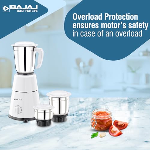 Bajaj 500 Watt GX-1 Mixer Grinder with 3 Jars- white