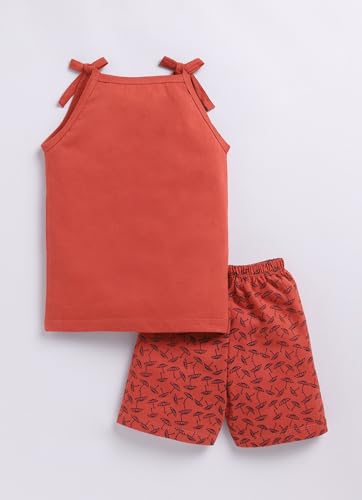 MI Kidz Pure Cotton Jhablas/Vests with Shoulder Straps and Half Pant Set for Infants