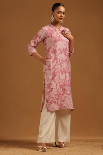 Soch Womens Pink Desert Storm Floral Kurta
