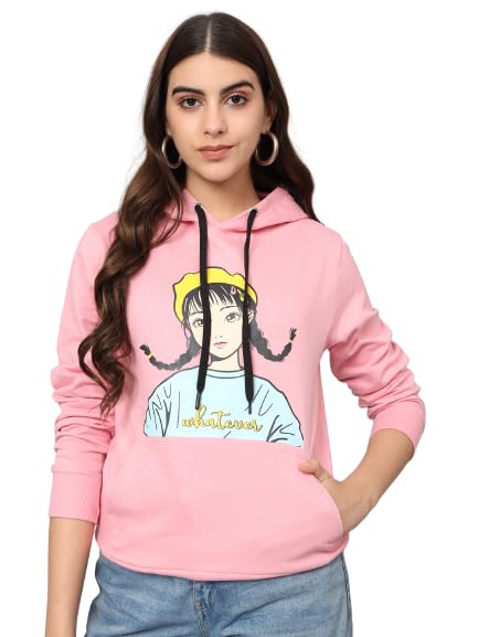 THE DRY STATE Womens Full Sleeves Round Neck Cotton Sweater SEA Pink