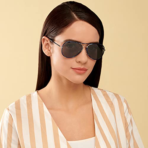 John Jacobs 100% UV Protected | Silver-Brown Full Rim Round | Stylish & Premium Sunglasses | For Men & Women | Medium | JJ S13871