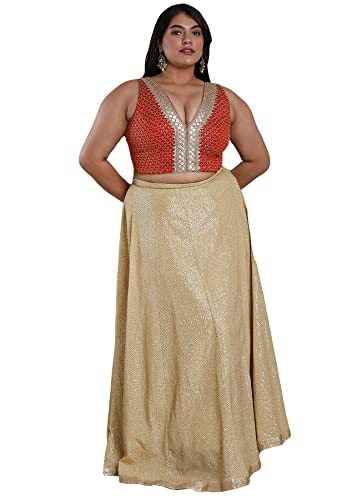 SALWAR STUDIO Women's Red Silk Readymade Saree Blouse-PLSSB00024-RED