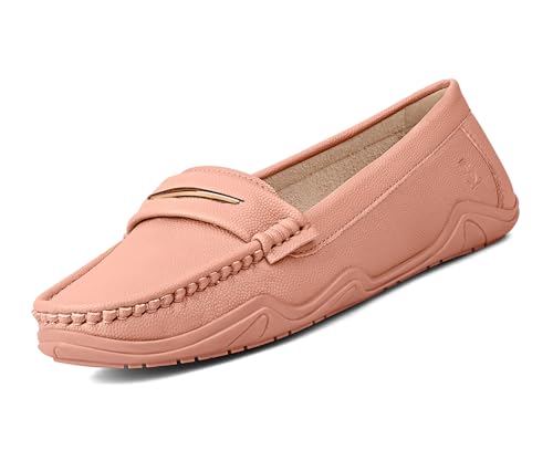LOUIS STITCH Women’s Premium Pink Slip-On Loafers | Elegant Solid Slip-On Comfort Shoes for Casual and Formal Wear | Slip-On Loafer Shoes for Women | LSLD-BLR-HS01-PK | UK-7