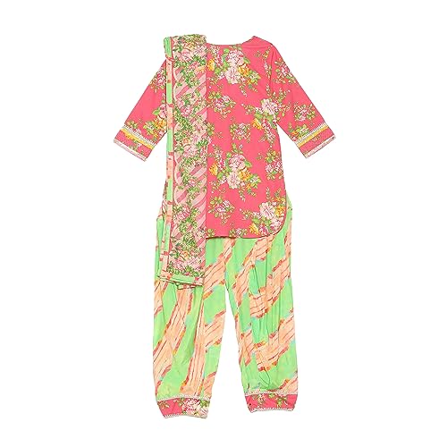 Biba Girls PRINTED STRAIGHT KID(KW5334_PINK - GREEN_13)