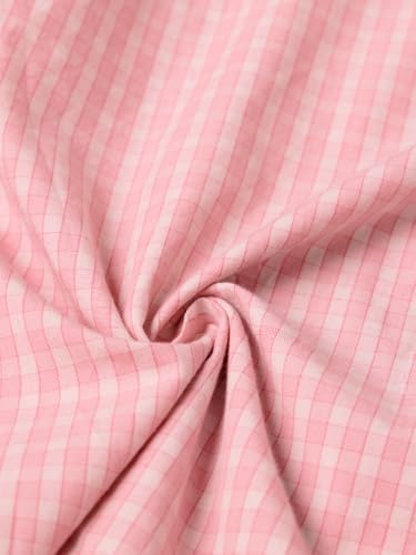 The Souled Store Disney: Enchanted Women Full Length Spread Collar Light Pink Checked Graphic Printed Cotton Oversized Back Graphic Print Lightweight Everyday Shirt for Casual Wear