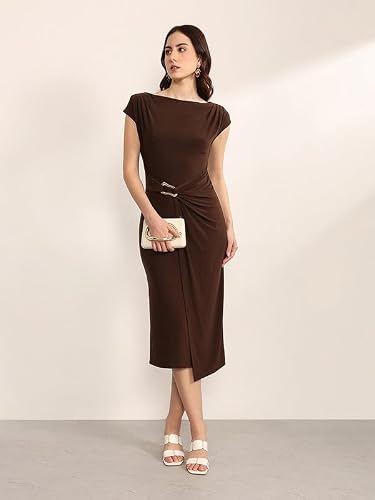 Kazo Mural Midi Dress (Brown XL)