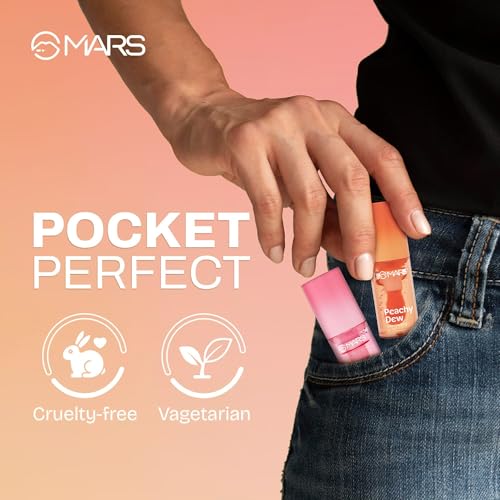 MARS Color Changing Lip Oil (4.5 ml) (04-PEACHY DEW) With Fat Applicator | Skin Nourishing Ingredients - Olive Fruit Oil, Jojoba Oil | Hydrating & Moisturising