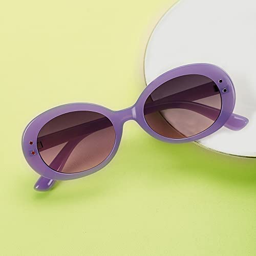 Carlton London Girl's Black Lens & Purple Oval Sunglasses