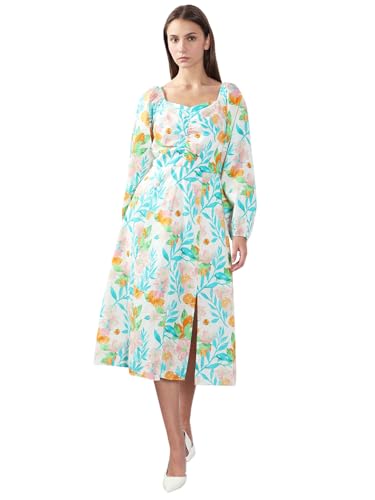 VERO MODA Women's Fit and Flare Blue Dress