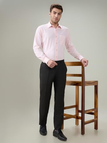 Raymond Men Contemporary Fit Chambray Pattern Pure Cotton Semi Cutaway Collar Full Sleeve Formal Shirt