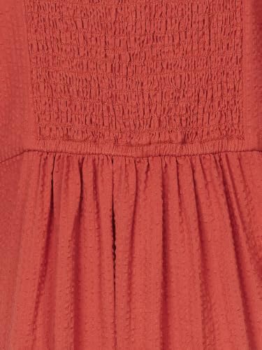 Max Women Textured Midi Dress (Orange_L)