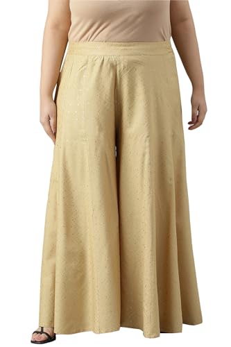 W for Woman Women's Regular Divided Skirt (22AUW62071G-119995_Gold_2XL)