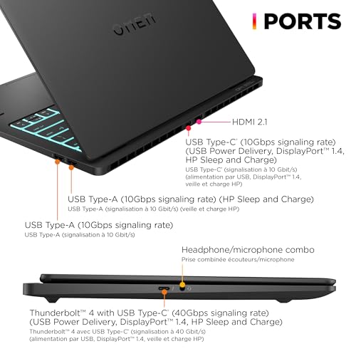 OMEN Transcend 14-in Gaming Laptop, 2.8K OLED display, 32GB RAM, 1TB SSD, Intel® Evo™ Edition platform powered by Intel® Core™ Ultra 9 185H, NVIDIA® GeForce RTX™ 4060 Laptop GPU (8 GB GDDR6 dedicated)