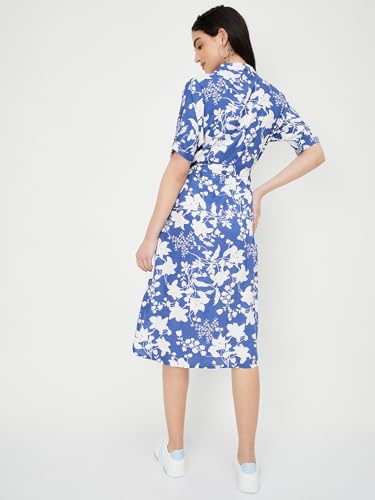 Max Women Printed Shirt Dress (MDDRS41027BLUE)_L