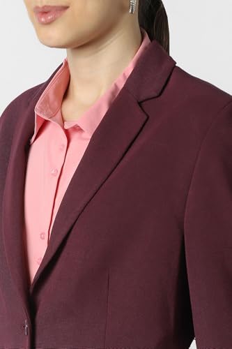 Van Heusen Women's Blazer (VWKZFRGFB59393_Maroon