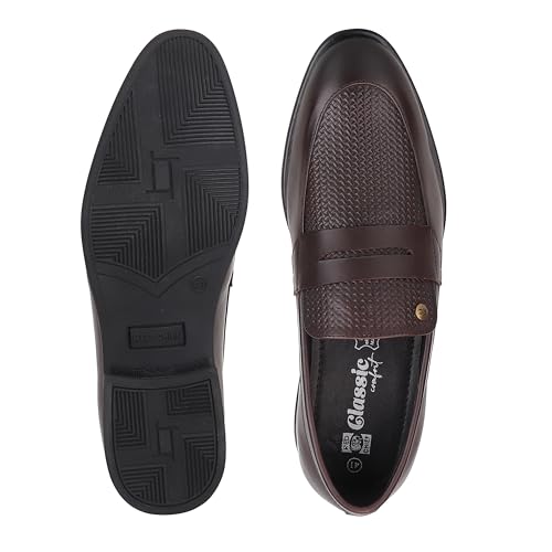 Red Chief Low Ankle Formal Slip On Shoes for Men | Brown UK10