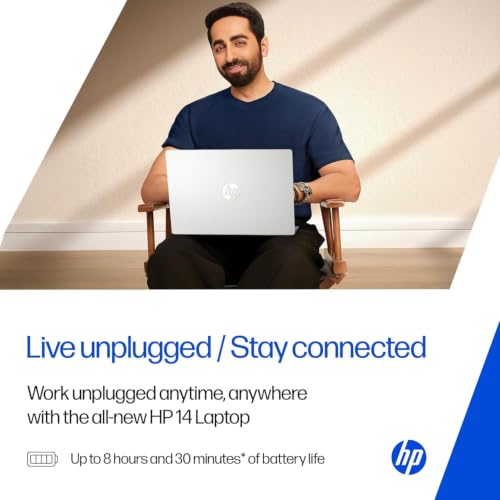 HP 14 Laptop, Intel Core Ultra 7 155H (16GB DDR5, 512GB SSD) FHD, Anti-Glare, Micro-Edge, 14''/35.6cm, Win11, M365 Basic(1yr)* Office24, Silver, 1.4kg, EP1151TU, Backlit, HD Camera w/Shutter