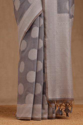 Soch Womens Blue Chanderi Woven Design Saree