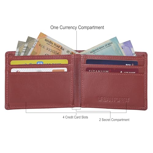 URBAN FOREST Fred Aniline Red Leather Wallet for Men