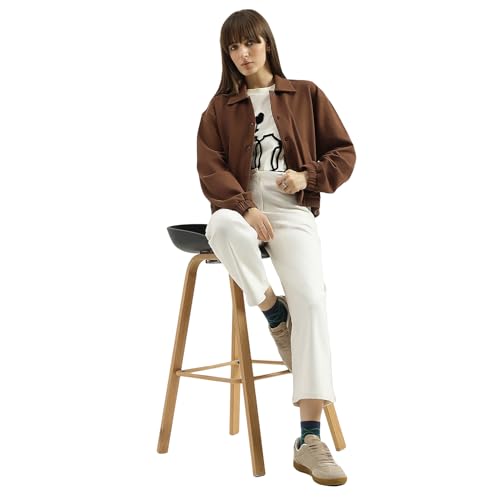 United Colors of Benetton Women's Jackets (25A30A6DN085G23N_Brown