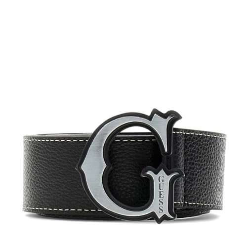 GUESS Black Men Textured Leather Belt_7628907207884