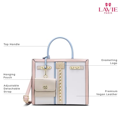 LAVIE PARIS Women's Louvre Chain Satchel Bag | Satchel Handbag for Work | Ladies Purse | Stylish Shoulder Bag | Gift for Women