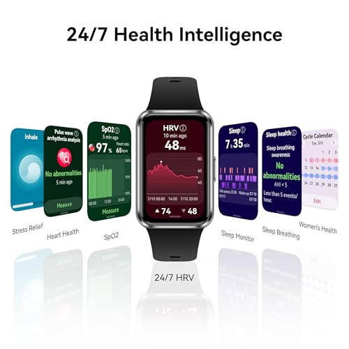 Huawei Band 11 Health & Fitness Tracker, Enhanced Sleep Tracking, All-Day Health Monitoring, Ultra-Slim & Comfort Wear, iOS & Android Compatible, Smart Watch. (Black)