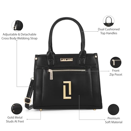 Lavie Luxe Women's Sasha Medium Satchel Bag for Women | Satchel Handbag for Work | Ladies purse | Stylish Shoulder Bag | Gift for Women
