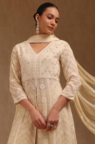 Soch Women's Georgette Salwar Suit Set (OWA5CD22395_Cream