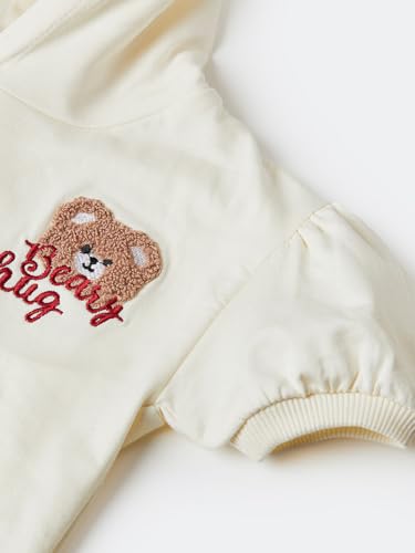 Max Girls Back Print Hooded T-Shirt (Off White_6-8 Y)