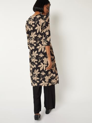 Max Women Printed Straight Kurta (Black_XL)
