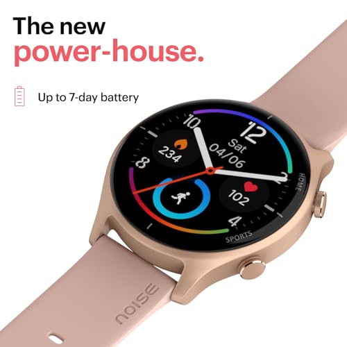 Noise Twist Round dial Smart Watch with Bluetooth Calling, 1.38" TFT Display, up-to 7 Days Battery, 100+ Watch Faces, IP68, Heart Rate Monitor, Sleep Tracking (Blush Beige)