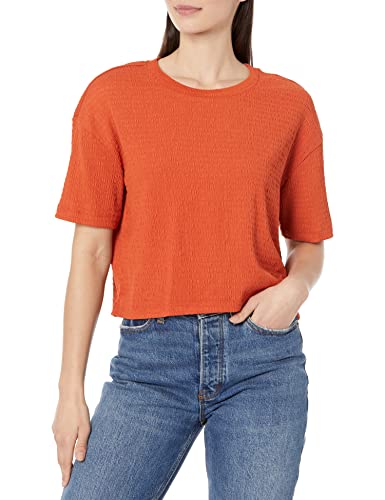 Calvin Klein Women's Missy Vertical Foli Logo T, Clay, S