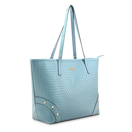 Fastrack Textured Blue Tote Bag For Women