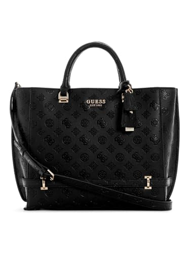 GUESS Black Logo Textured Zarela Girlfriend Tote Bag